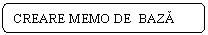 Rounded Rectangle: CREARE MEMO DE  BAZA