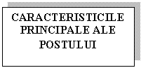 Text Box: CARACTERISTICILE
PRINCIPALE ALE
POSTULUI

