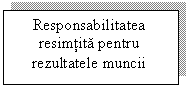 Text Box: Responsabilitatea resimtita pentru rezultatele muncii