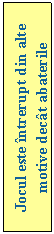 Text Box: Jocul este intrerupt din alte motive decat abaterile