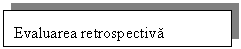 Text Box: Evaluarea retrospectiva