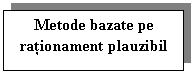 Text Box: Metode bazate pe rationament plauzibil