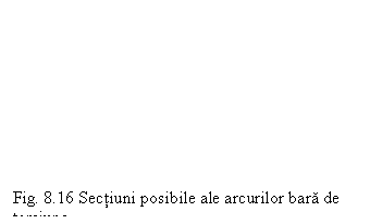 Text Box: Fig. 8.16 Sectiuni posibile ale arcurilor bara de torsiune
