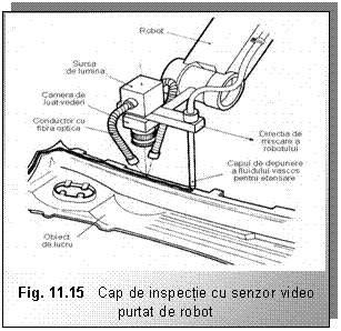 Text Box: 

Fig. 11.15 Cap de inspectie cu senzor video purtat de robot
