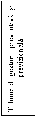 Text Box: Tehnici de gestiune preventiva  si previzionala

