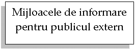 Text Box: Mijloacele de informare pentru publicul extern