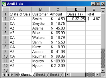 Figure 1-1: A sample Excel worksheet