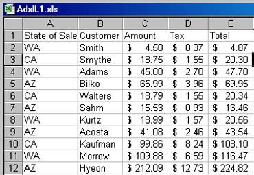 Figure 1-2: The completed worksheet