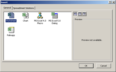 Figure 2-1: Insert a new worksheet into the workbook.