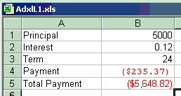 Figure 1-11: The completed worksheet