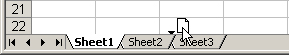 Figure 2-2: Move a sheet by dragging it to the left or right.