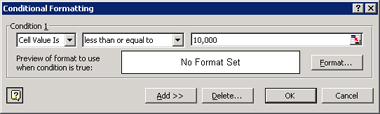 Figure 4-3: Create a conditional format.