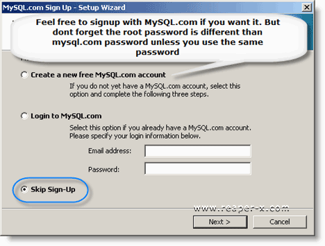 You can register with mysql.com but it doesnt have anything to do with your mysql installation