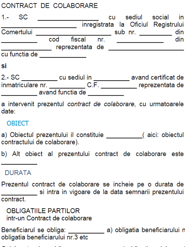 Contract de colaborare